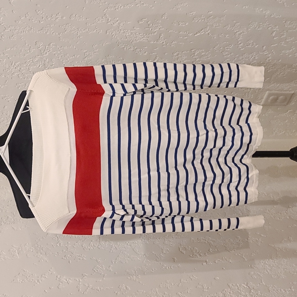 Nautical striped boat neck sweater